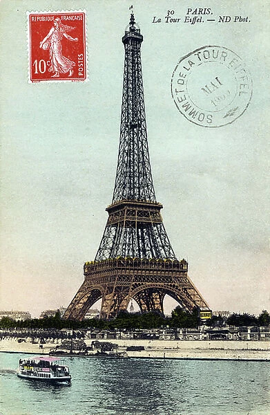 The Eiffel Tower, 1909 (postcard)