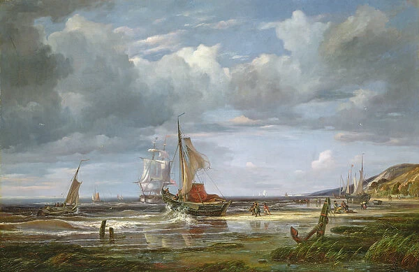 The Elbe at Blankenesee, 1844 (oil on canvas)