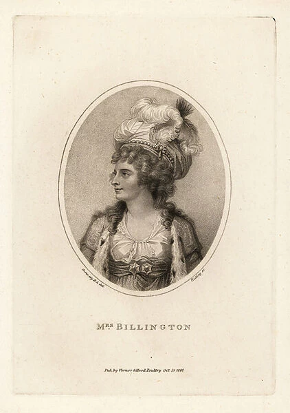 Elizabeth Billington, Regency era opera singer. 1769 (engraving)