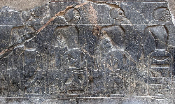 Detail of the emblems of the territories conquered by Pharaoh Ramses II (relief)