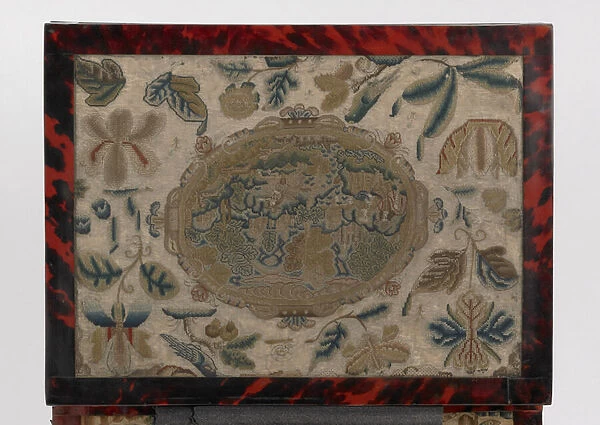 Embroidered casket, c. 1660 (silk, canvas, wood, tortoiseshell & silver mounts)