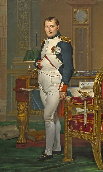 The Emperor Napoleon in His Study at the Tuileries, 1812 (oil on canvas)