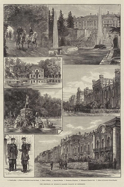 The Emperor of Russias Marine Palace at Peterhof (engraving)