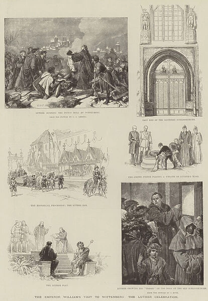 The Emperor Williams Visit to Wittenberg, the Luther Celebration (engraving)