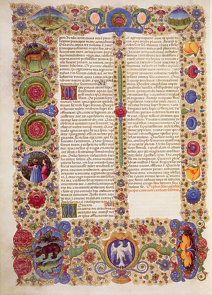 End of the Book of Solomon, from the Borso d Este Bible. Vol 1 (vellum)