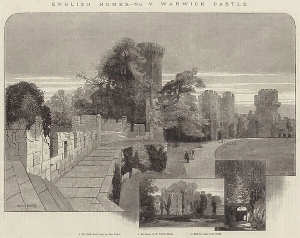 English Homes, Warwick Castle (engraving)