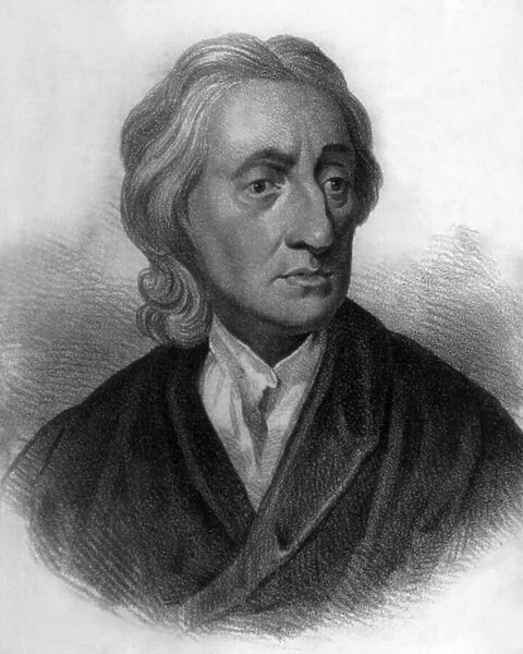 English philosopher John Locke (1632-1704), 19th century (lithograph)