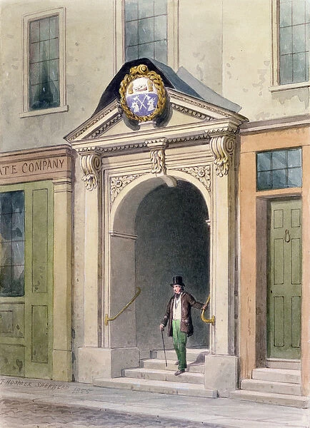 The Entrance to Butchers Hall, 1855, (w  /  c on paper)