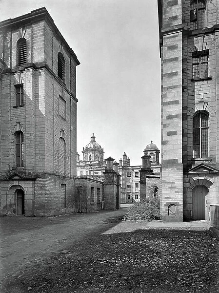 The entrance to the eastern court, Castle Howard, North Yorkshire, from The Country Houses of Sir John Vanbrugh by Jeremy Musson, published 2008 (b / w photo)