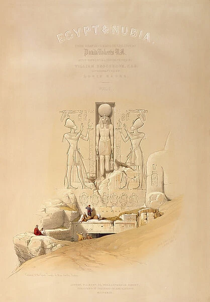 The Entrance to the Great Temple of Aboo Simble, Nubia, titlepage of Volume I of Egypt