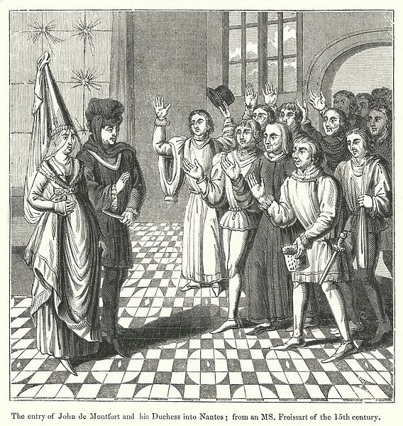 The entry of John de Montfort and his Duchess into Nantes (engraving)