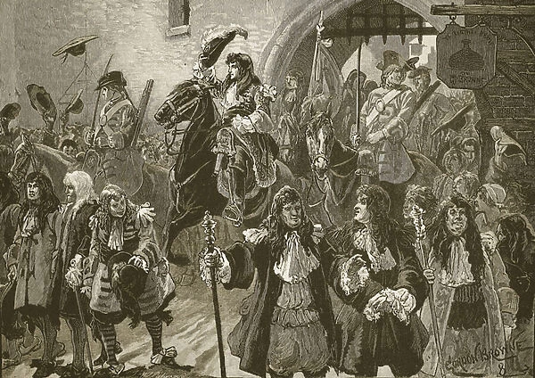 Entry of the Prince of Orange into Exeter after his landing at Torbay, 1688 (engraving)