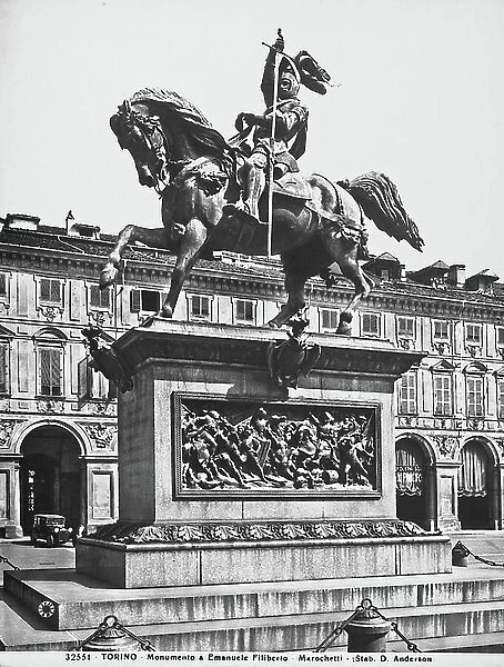 The equestrian monument to Emanuel Philibert, designed by Carlo Marocchetti, Piazza San Carlo, Turin