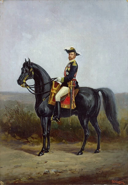 Equestrian Portrait of General George Ernest Boulanger (1837-91) (oil on canvas)