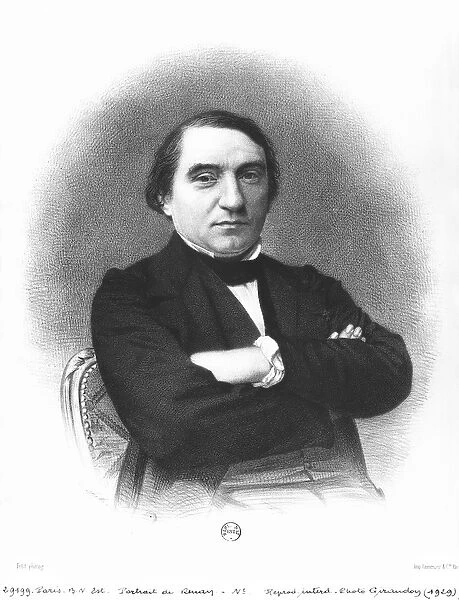 Ernest Renan (1823-92) after a photograph by Pierre Petit (1832-1909) (litho) (b  /  w photo)