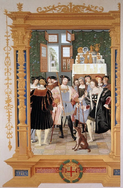 Etienne Leblanc (1490-1565) presents to Anne de Montmorency (1493-1567