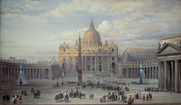 Exterior of St. Peters, Rome, from the Piazza, 1868