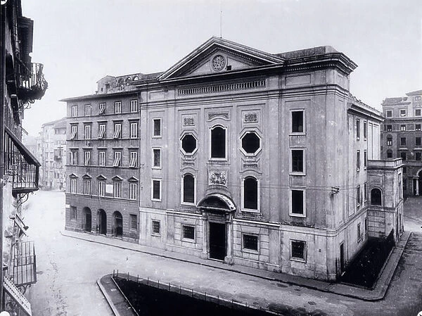 Facade of the old synagogue of Livorno, c. 1910 (b  /  w photo)