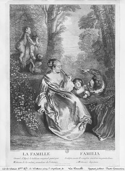The Family, engraved by Pierre Aveline (c. 1656-1722) (engraving)