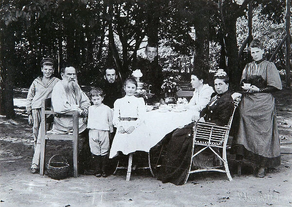 Family portrait of the author Leo N. Tolstoy, from the studio of Scherer, Nabholz & Co