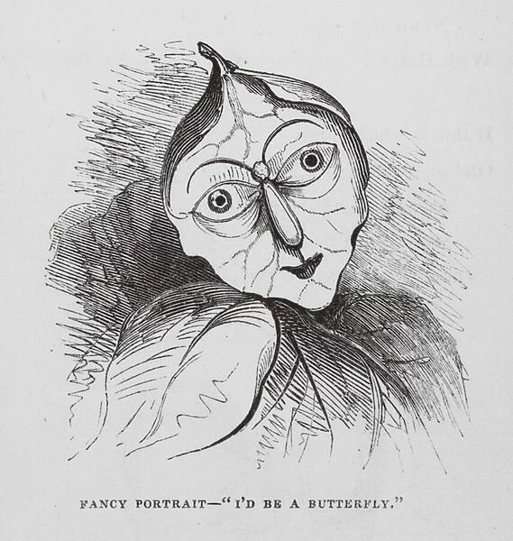 Fancy Portrait, 'I d be a butterfly'(engraving)