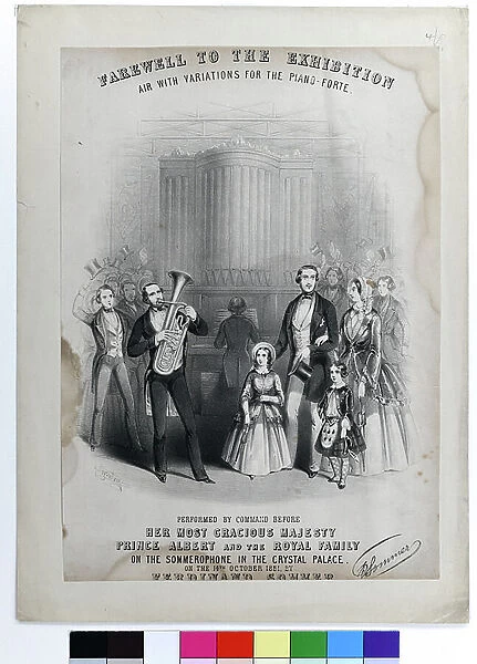 Farewell to the Exhibition - Air with variations for the piano-forte, 1851 (lithograph on paper)