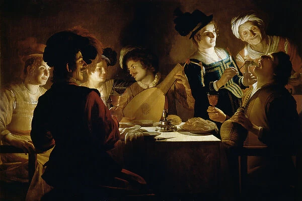 A Feast with a Lute PLayer, c. 1620 (oil on canvas)