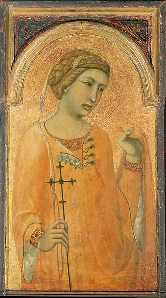 A Female Saint, possibly St. Margaret, 1320-29 (tempera & gold leaf on panel)