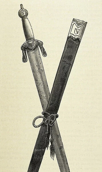 Ferdinand II's sword donated by himself to Alonso de Baeza in 1513 (engraving_)
