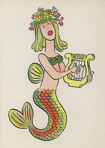 Figures from Children's Books: Mermaid (colour litho)