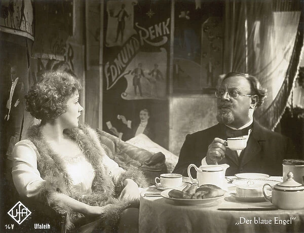Still from the film The Blue Angel with Marlene Dietrich and Emil Jannings