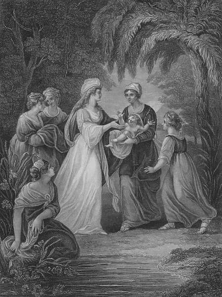 The Finding of Moses, Exodux 2, Verse 5-11 (engraving)