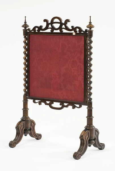 Fire screen, c. 1855 (rosewood, Berlin woolwork & damask) (see also 3084418)
