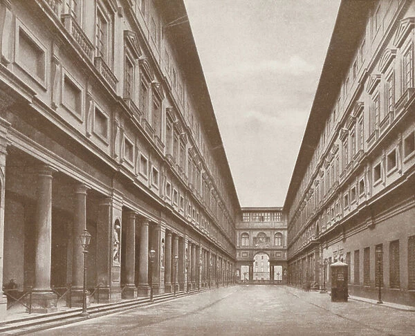 Firenze, Galleria Degli Uffizi, Veduta Verso L'Arno (b / w photo)