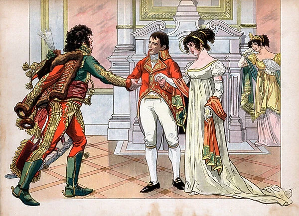The first Consul Napoleon I Bonaparte (1769-1821) gave the hand of his sister Caroline