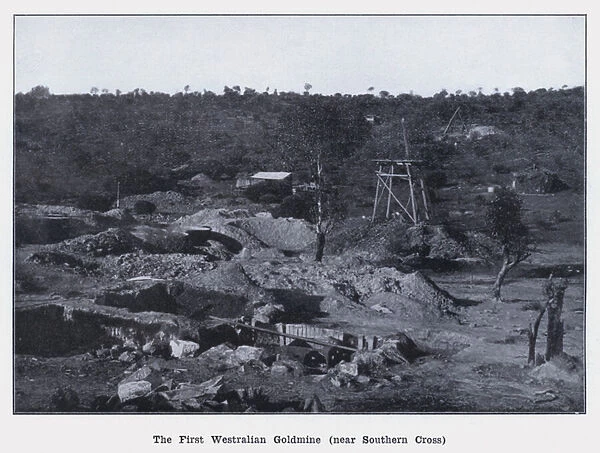 The First Westralian Goldmine, near Southern Cross (b  /  w photo)
