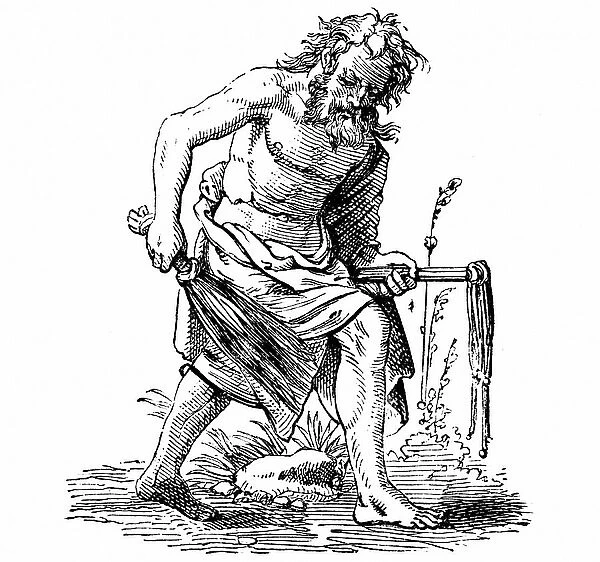 Flagellant: Sect, founded 1260, whipped themselves until blood ran in order to obtain God's mercy and to appease his wrath for the sins of mankind. During time of Plague they would process through the streets. By Jost Amman, 16th century (woodcut)