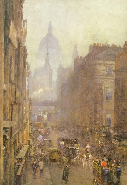 Fleet Street, 1892 (w  /  c heightened with white on paper)