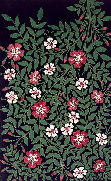 Floral Design by J. Owen, 1863 (colour litho)