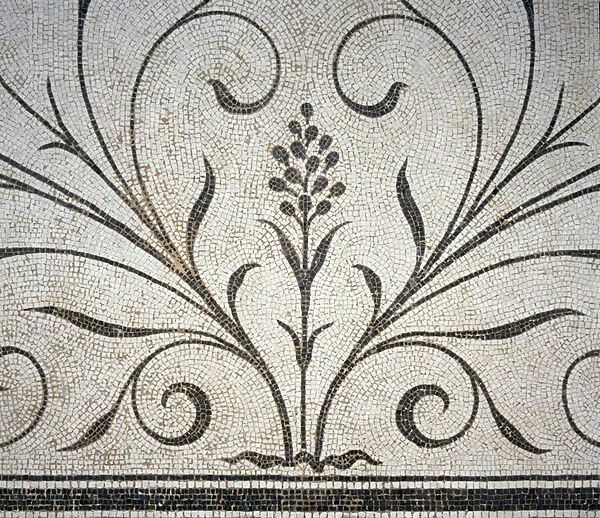 Detail of a floral floor pattern, c. 1880 (mosaic)