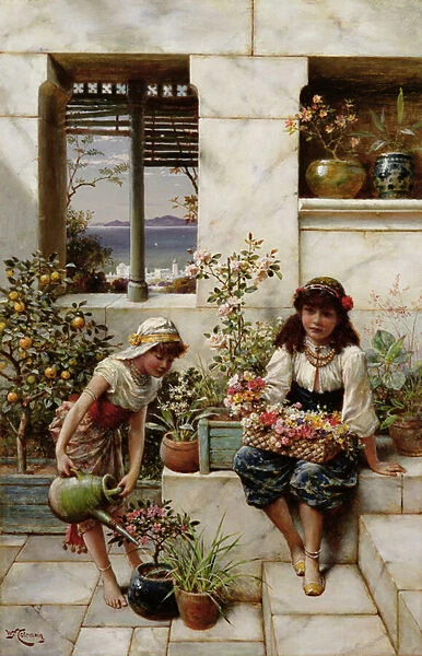 Flower Girls (oil on canvas)