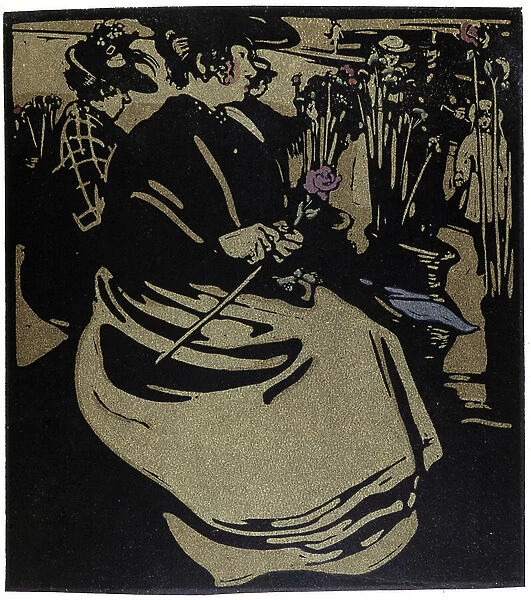 Flower Merchant, London in 'Types of London', by William Nicholson (1872-1949), 1898