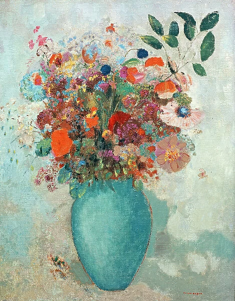 Flowers in a Turquoise Vase, c. 1912 (oil on canvas)
