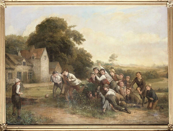 The Football Game (oil on canvas)