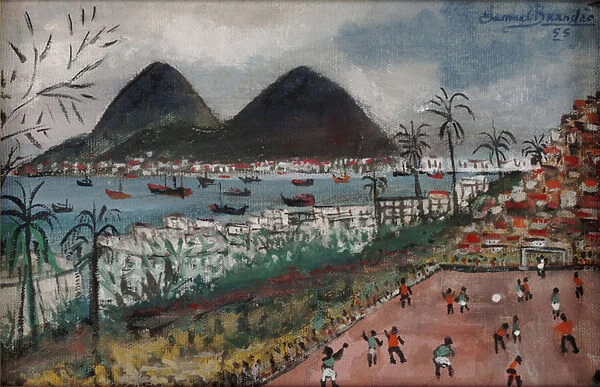 Football at Rio de Janeiro (oil on canvas)