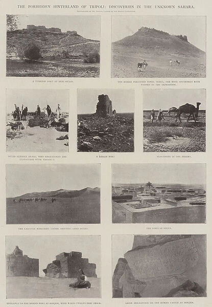 The Forbidden Hinterland of Tripoli, Discoveries in the Unknown Sahara (b  /  w photo)