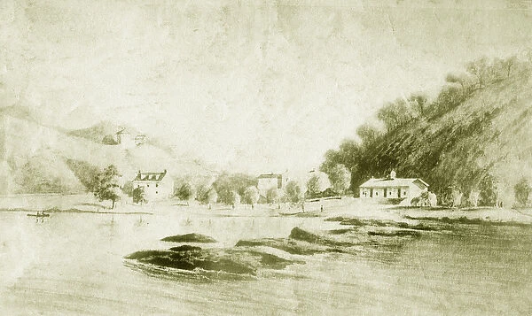 Fort St Davis and the Schuylkill Rapids, c. 1912 (litho)