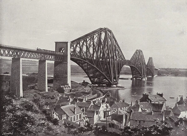 The Forth Bridge, from North Queensferry (b  /  w photo)