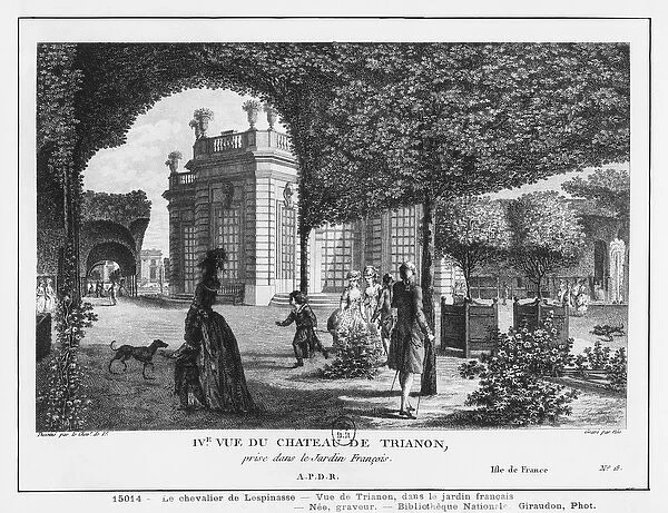 Fourth view of Trianon, taken in the French garden, engraved by Francois Denis Nee