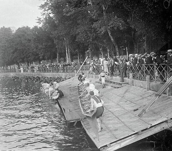 France, Ile-de-France, Yvelines (78), Le Pecq: Water for oars, YOLE 6, 1902